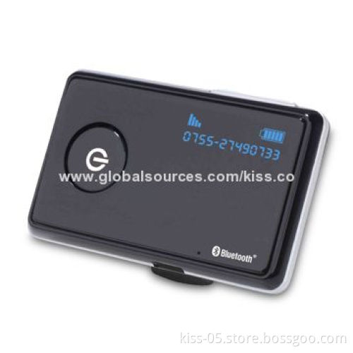 Multiple point Bluetooth car kit, supports hands free profiles, sized 92 x 52 x 12mm